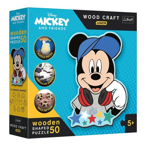 Wood Craft Junior: Disney Mickey egér világa fa puzzle 50db-os