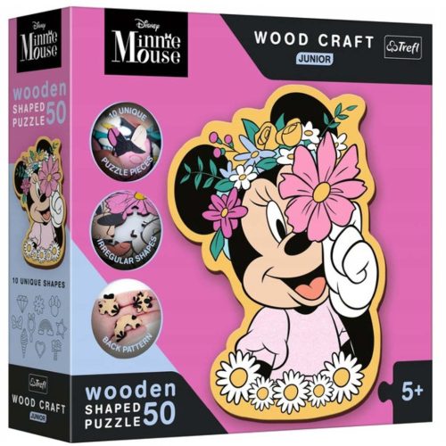 Wood Craft Junior: Disney Minnie egér világa fa puzzle 50db-os