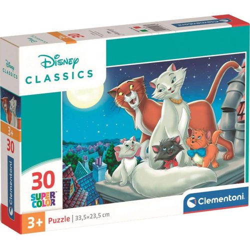 Disney Macskarisztokraták 30 db-os Supercolor Puzzle Clementoni 