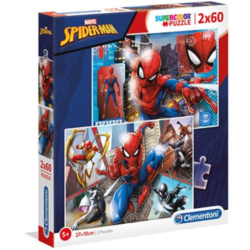 Marvel Pókember Supercolor 2 az 1 ben Supercolor puzzle 2 x 60 db-os Clementoni 