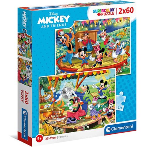 Mickey egér Supercolor 2 az 1-ben puzzle 2 x 60 db-ois Clementoni 