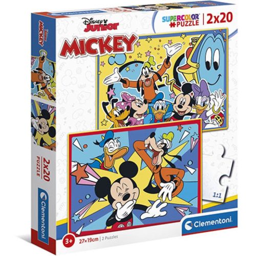 Mickey egér és barátai Supercolor puzzle 2 x 20 db-os Clementoni