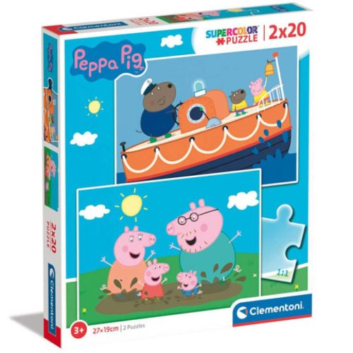 Peppa malac Supercolor 2 az 1-ben puzzle 2 x 20 db-os Clementoni 