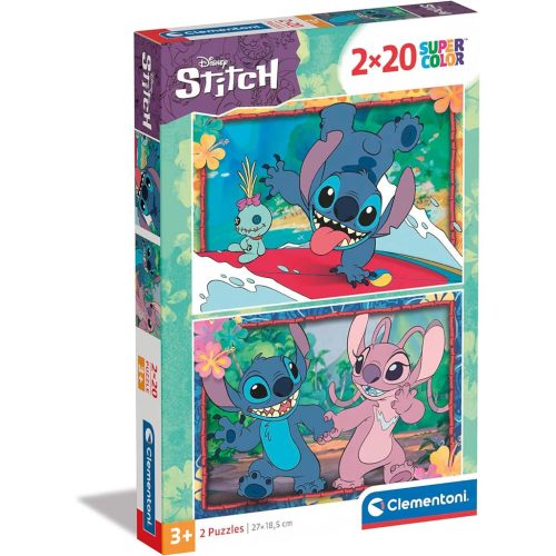 Disney Stitch 2 x 20 db-os Supercolor puzzle Clementoni 