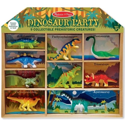 Dinoszauruszok 9db-os készlet fa tárolóban - Melissa & Doug