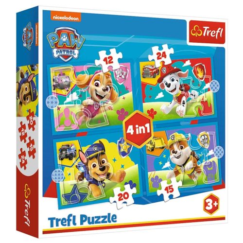 Mancs Őrjárat: Szaladgáló kutyusok 4 az 1-ben puzzle szett