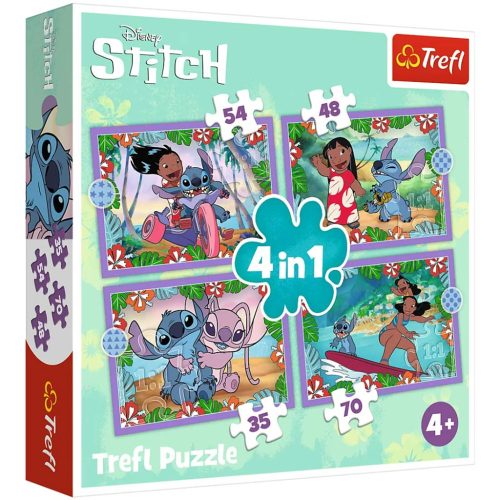 Disney Lilo&, Stitch őrült napja 4 az 1-ben puzzle szett