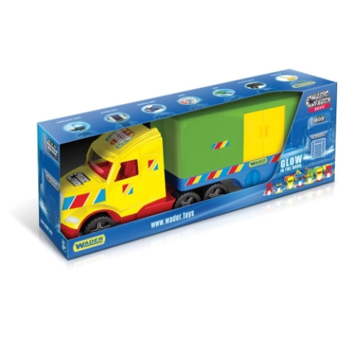 Magic Truck Basic: Kamion dobozos utánfutóval és fénnyel 80 cm-es – Wader