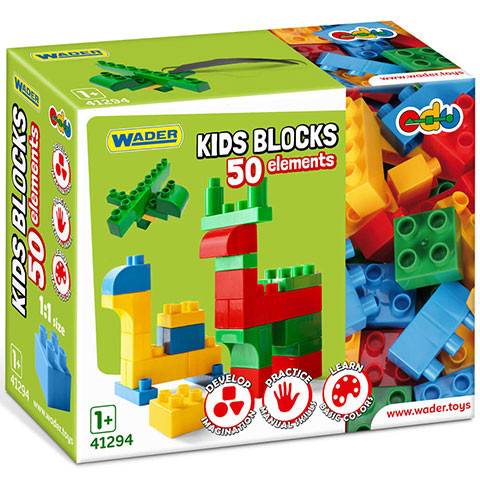 Wader Kids Blocks építőelemek 50 db-os szett