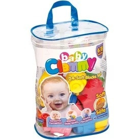 Clemmy Baby Puha építőkockák 24 db táskában