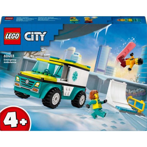 LEGO City 60403 - Mentőautó és snowboardos