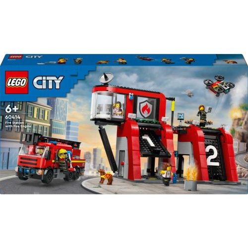 LEGO City 60414 - Tűzoltóállomás és tűzoltóautó