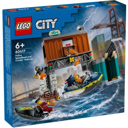 LEGO City 60417 - Rendőrségi motorcsónak és a rablók rejtekhelye