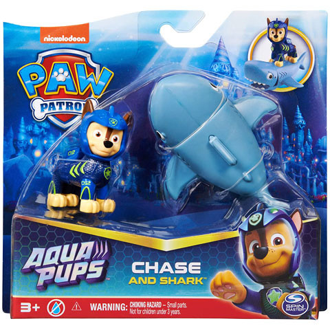 Mancs Őrjárat -Aqua Pups :Hero Pups Aqua Chase figura cápával -Spin Master