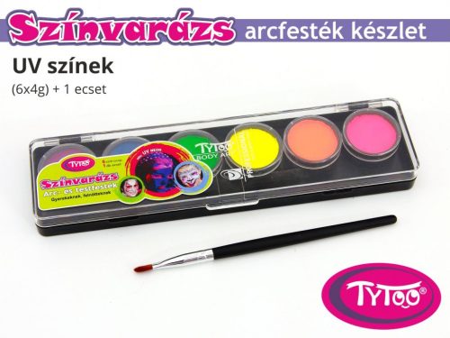 TyToo Színvarázs Arcfesték szett 6x4 g UV-neon színek