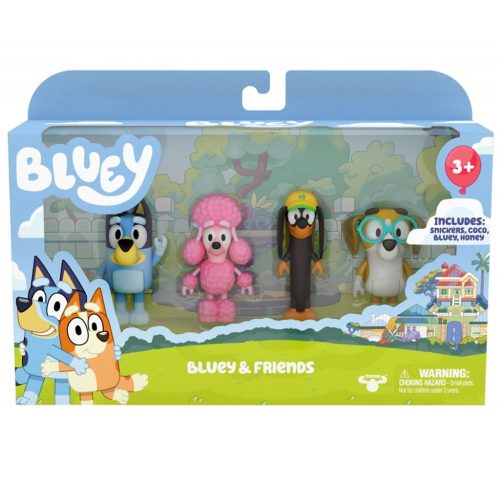 Bluey: Bluey és barátai 4 db-os játékfigura szett