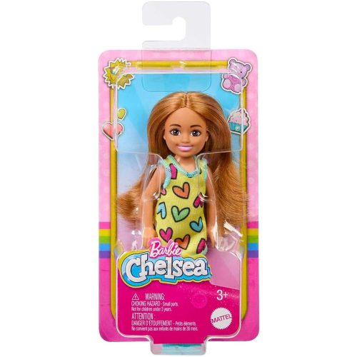 Barbie: Chelsea baba színes, szívecskés ruhában - Mattel