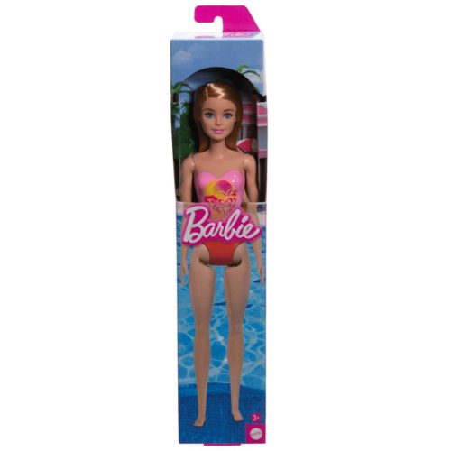 Barbie Beach baba rózsaszín mintás fürdőruhában