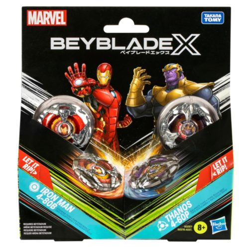 Beyblade X Marvel Collab: Vasember vs. Thanos 4-80B X Venom 4-60B játékszett