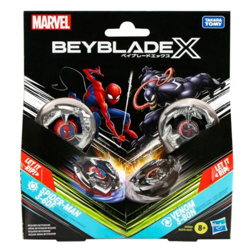 Beyblade X Marvel Collab: Venom vs. Pókember 3-60F X Venom 3-80N játékszett