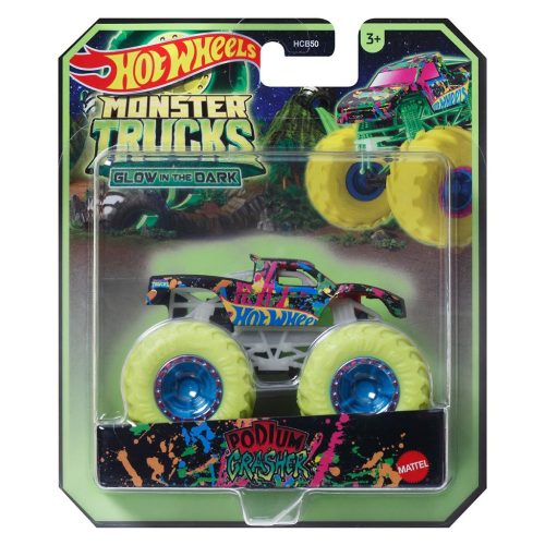 Hot Wheels: Monster Trucks Bash Zilla sötétben világító járgány - Mattel