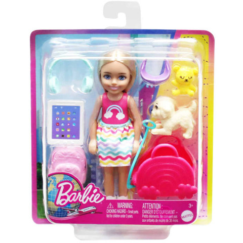 Mattel Barbie® Chelsea: Utazó szett kiskutyával és kiegészítőkkel - Mattel 