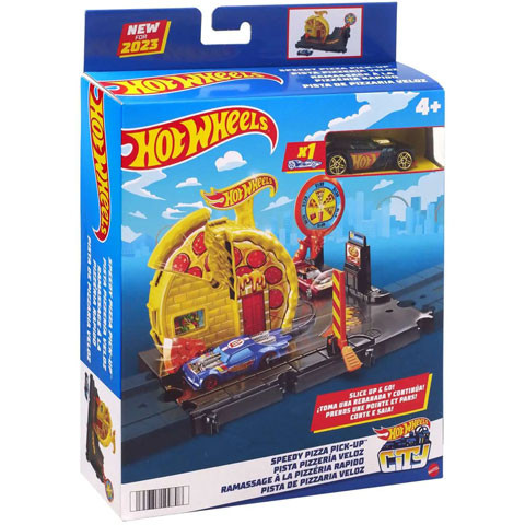 Mattel Hot Wheels: City Speedy Pizza Pick-Up kezdő pályaszett - Mattel 