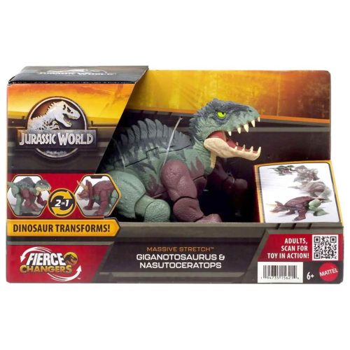 Jurassic World: Deluxe átalakuló dinó figura - Gigantosaurus és Nasutoceratops