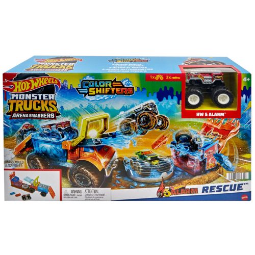 Hot Wheels: Monster Truck Live Aréna - Színváltós 5 Alarm Rescue játékszett - Mattel