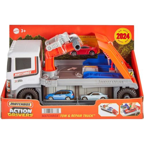 Matchbox Action Drivers: Autómentő és autószállító kamion