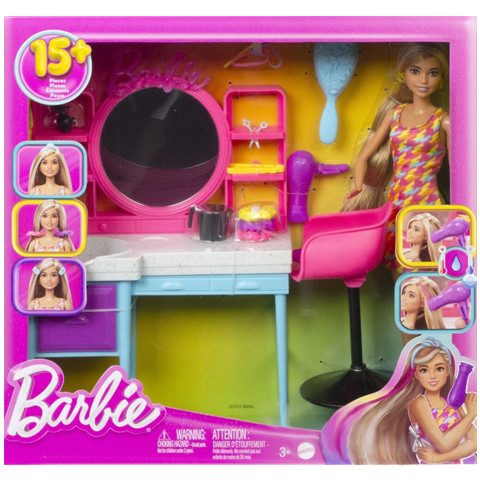 Barbie Tottaly Hair : Fodrászat játk szett babákkal és kiegészítőkkel - Mattel 