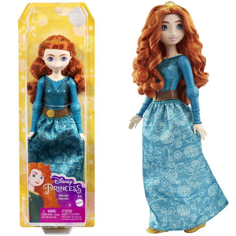 Disney Hercegnők : Csillogó Merida hercegnő baba - Mattel 