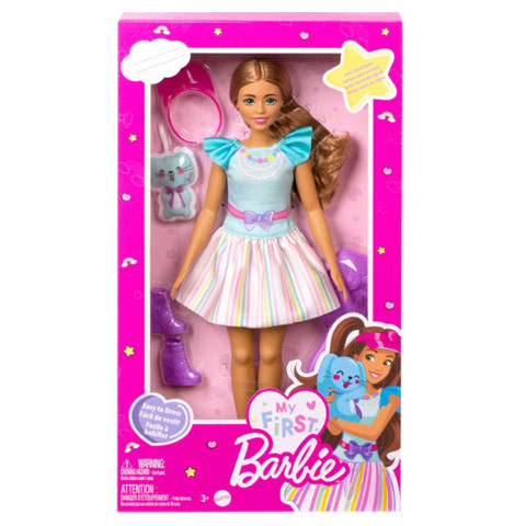  Termék részletek Mattel Barbie®: Első Barbie babám - Barna hajú baba 34 cm - Mattel