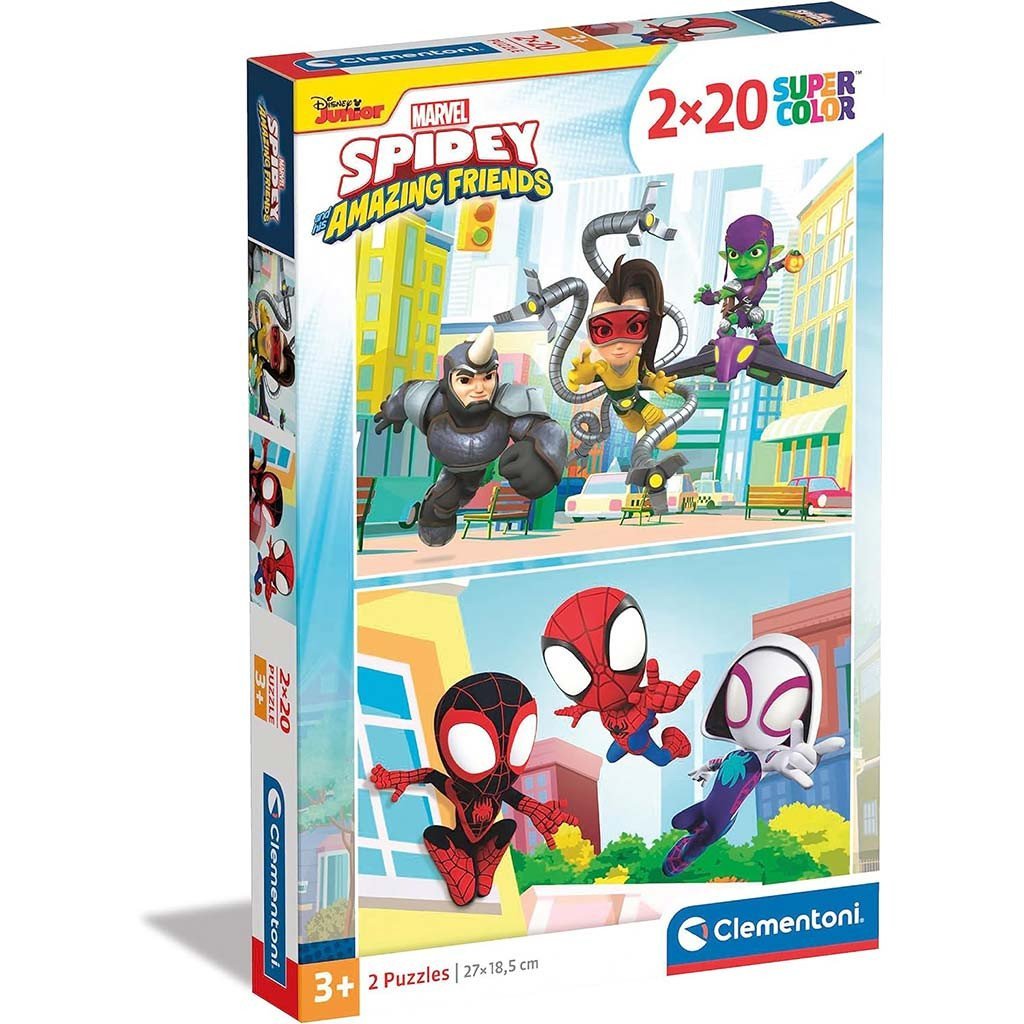 Disney Spidey 2 x 20 db-os Supercolor puzzle Clementoni