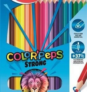 Színes ceruza készlet, háromszögletű, MAPED "Color'Peps Strong", 18 különböző szín