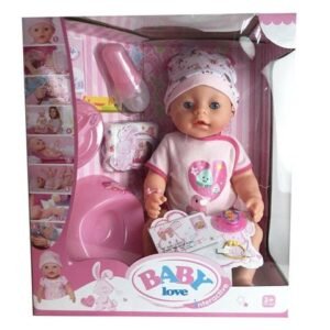Magic Toys Sírós pisilő baba játékszett bilivel