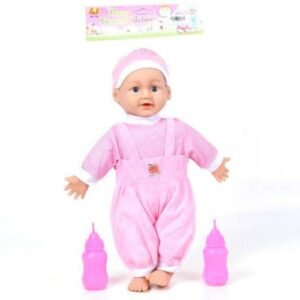 Rongytestű etethető baba kiegészítőkkel, hangeffekkel 21 cm
