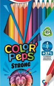 Színes ceruza készlet, háromszögletű, MAPED "Color'Peps Strong", 12 különböző szín