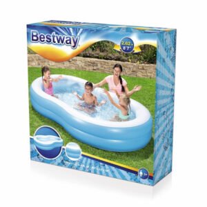 Bestway: Family Pool Lagoon családi ovális kétgyűrűs medence 262 x 157 x 46 cm