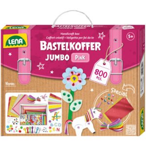 LENA LENA: Jumbo rózsaszín barkácskoffer 800db-os kreatív játékszett