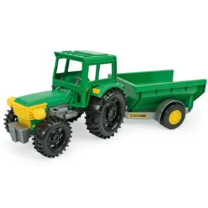 Wader Zöld traktor billenős pótkocsival 38, 5 cm